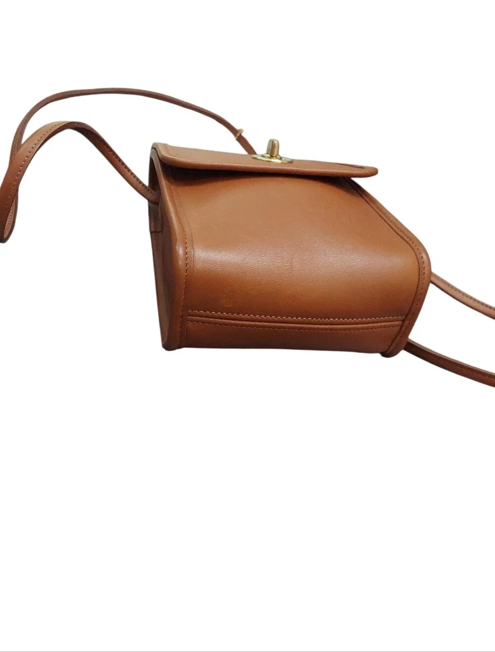Coach Vintage Scooter Bag Brass Turnlock British Tan Leather Like New No. 9893